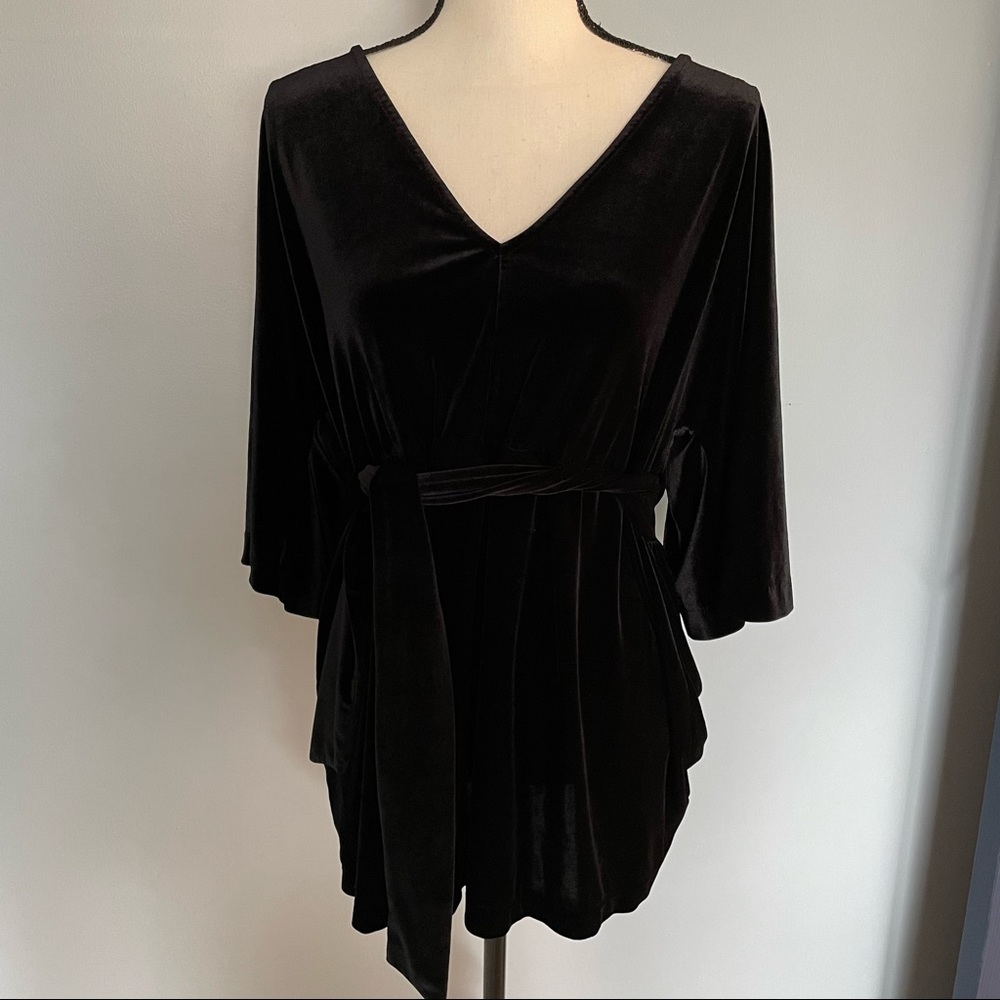 A Pea in the Pod Black Velvet Maternity Top